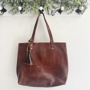 Lifetime leather Co handmade leather large Brown tote